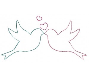 Stickdatei - Tauben Doodle